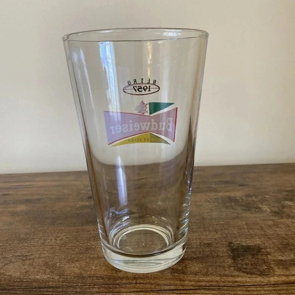 Budweiser 1957 Retro Logo Pint Beer Drinking Glass King of Beers - Picture 3 of 5